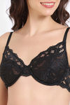 Zivame Cosmic Romance Double Layered Non Wired Medium Coverage Lace Bra - Tap Shoe — thumbnail 4